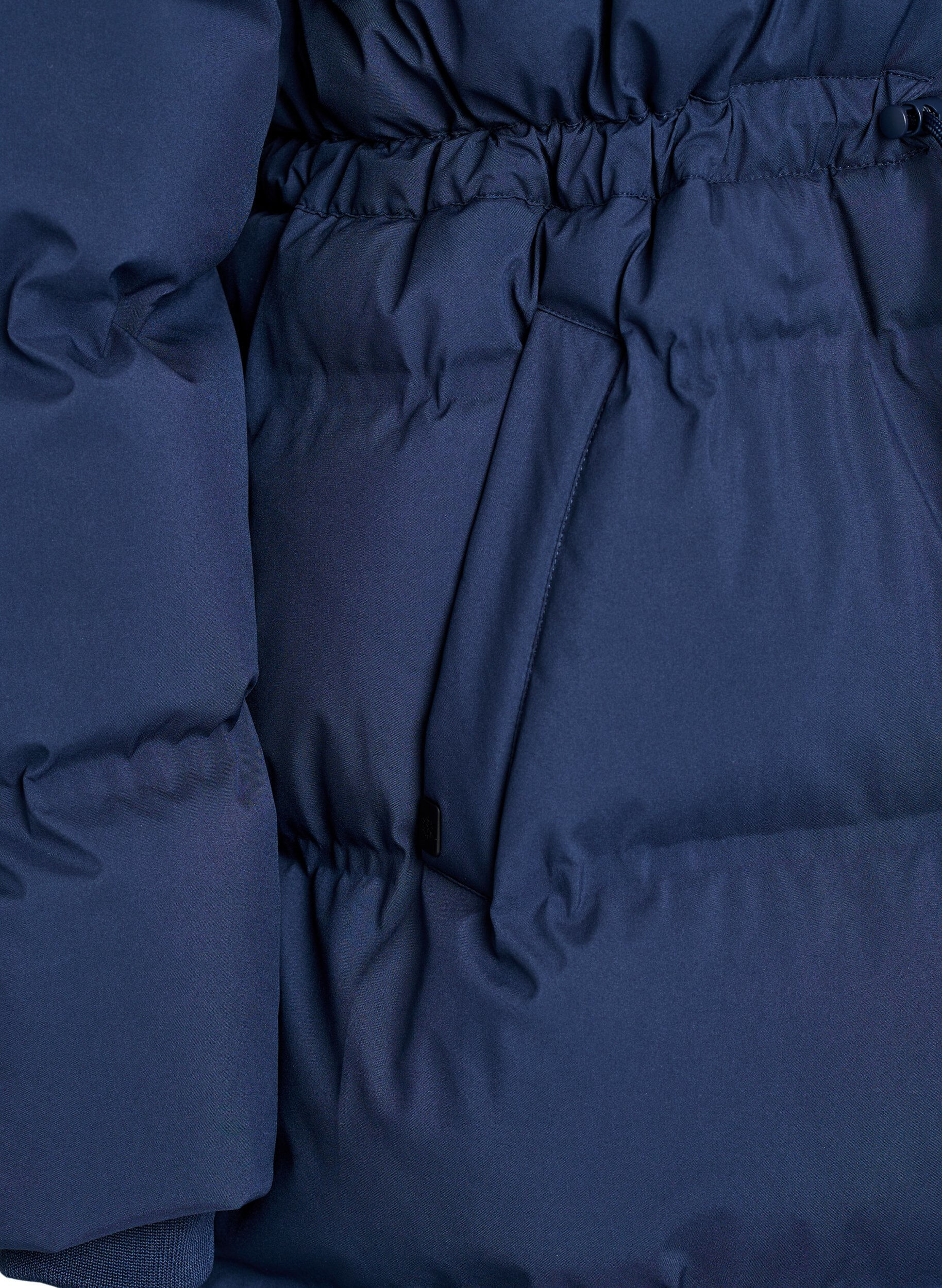 ZizziMittellange Pufferjacke mit verstellbarer Taille, Blau, Packshot image number 3