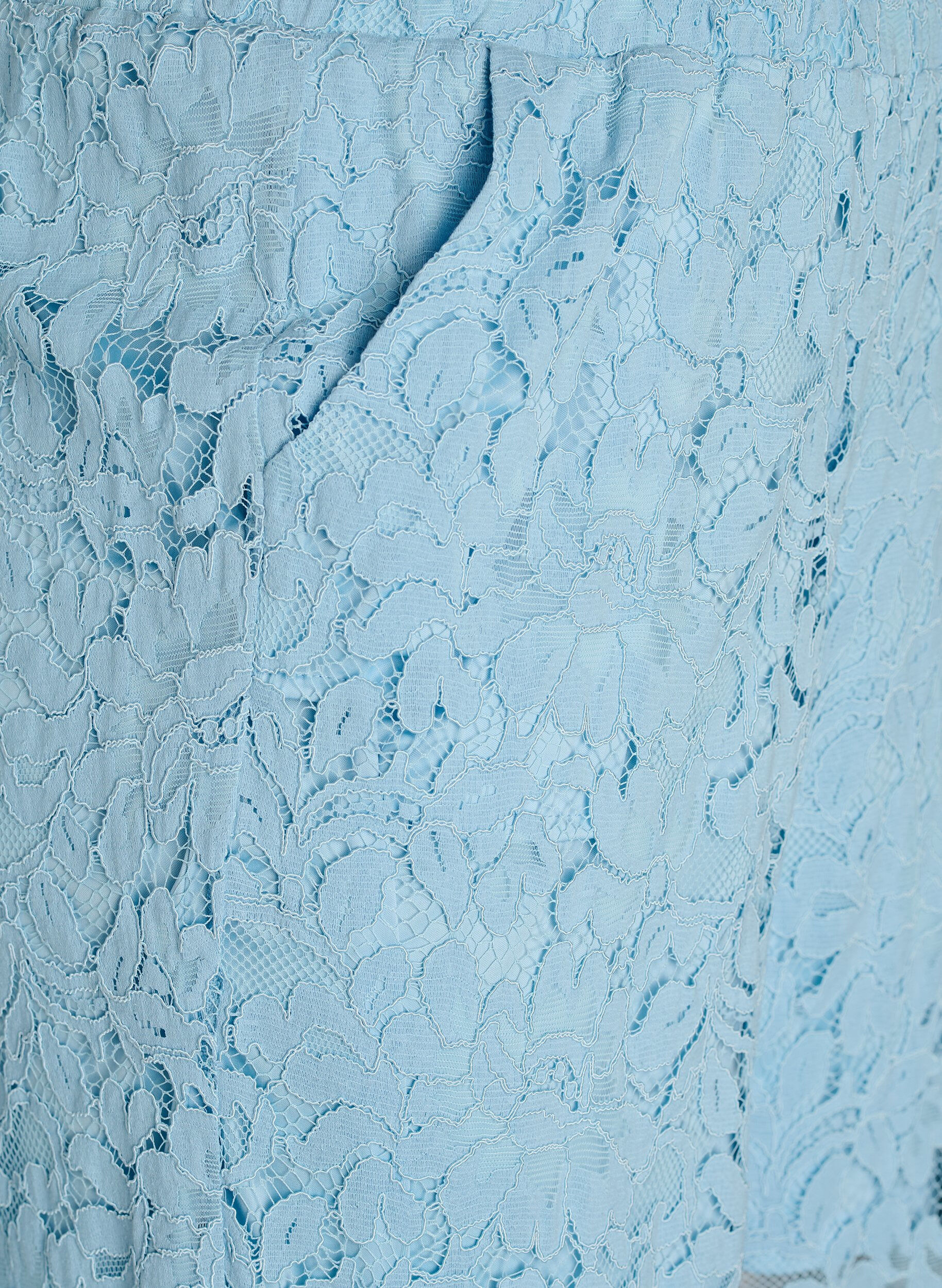 ZizziHoch taillierte Spitzenhose mit geraden Beinen, Blau, Packshot image number 2