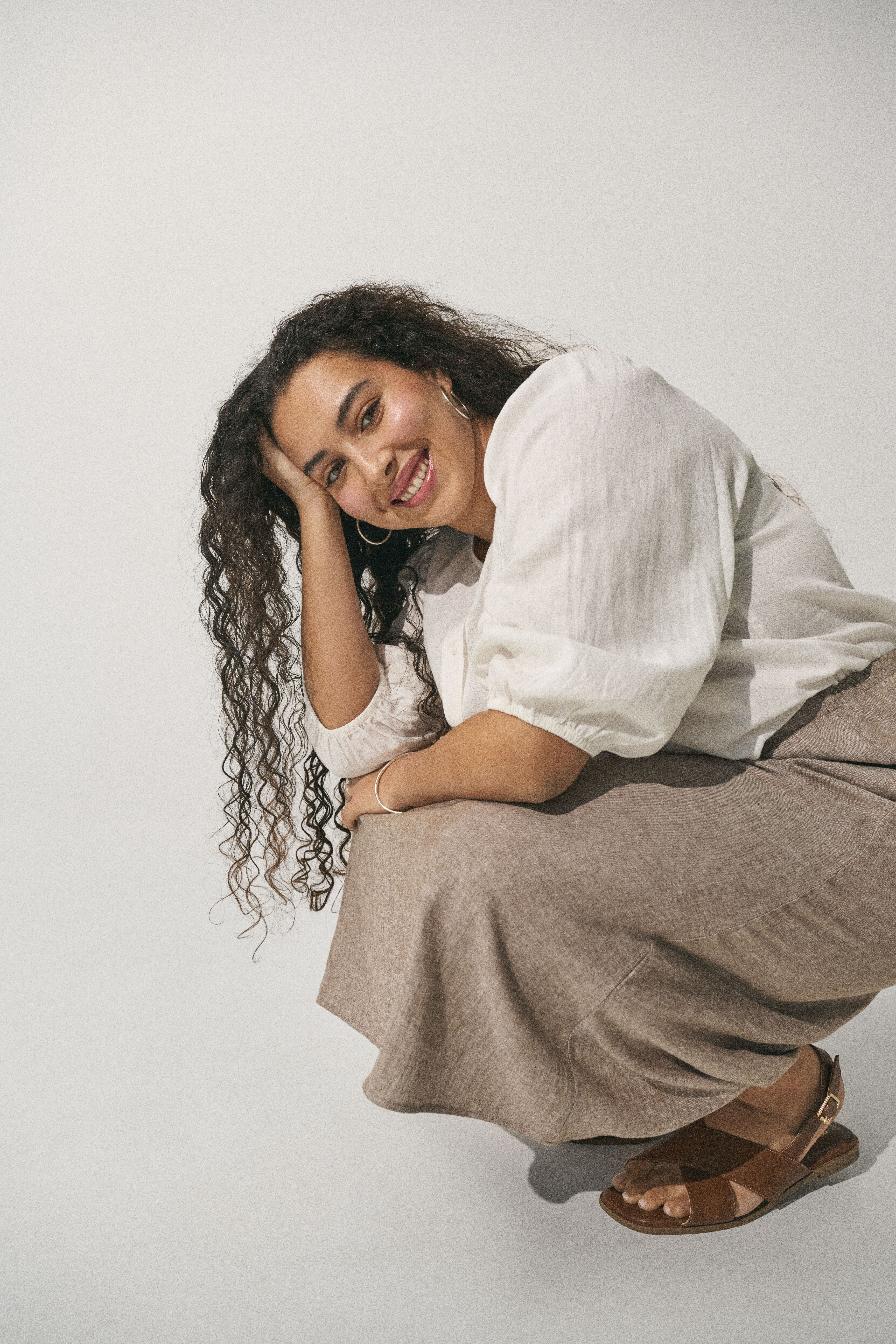 ZizziLeinenoutfit mit Rock, , Model