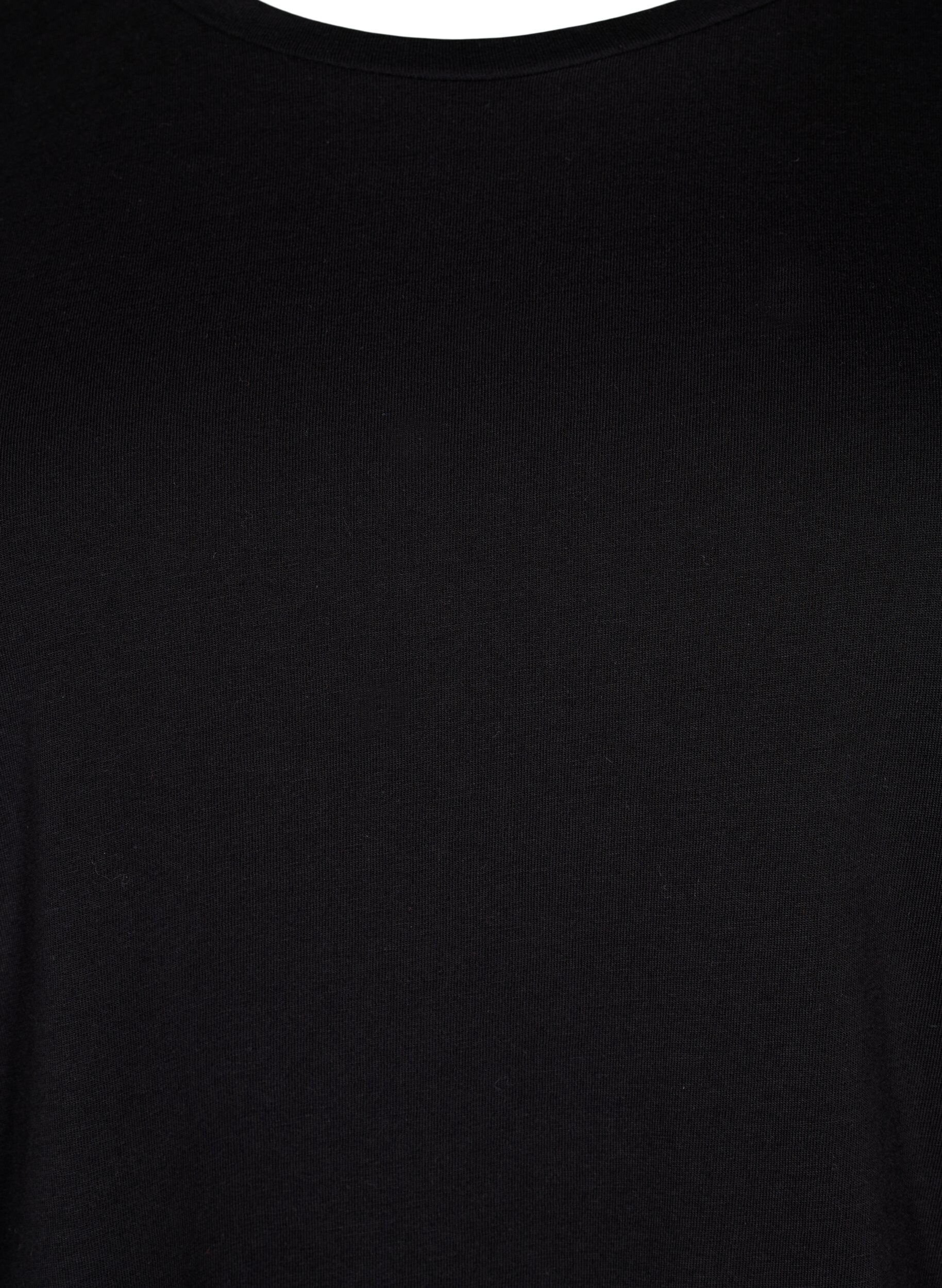 ZizziT-Shirt aus Baumwolle mit 2/4-&Auml;rmeln, Black, Packshot image number 2