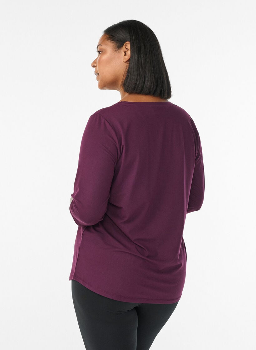 Trainingsshirt mit 3/4-&Auml;rmeln, Lila, Model image number 2