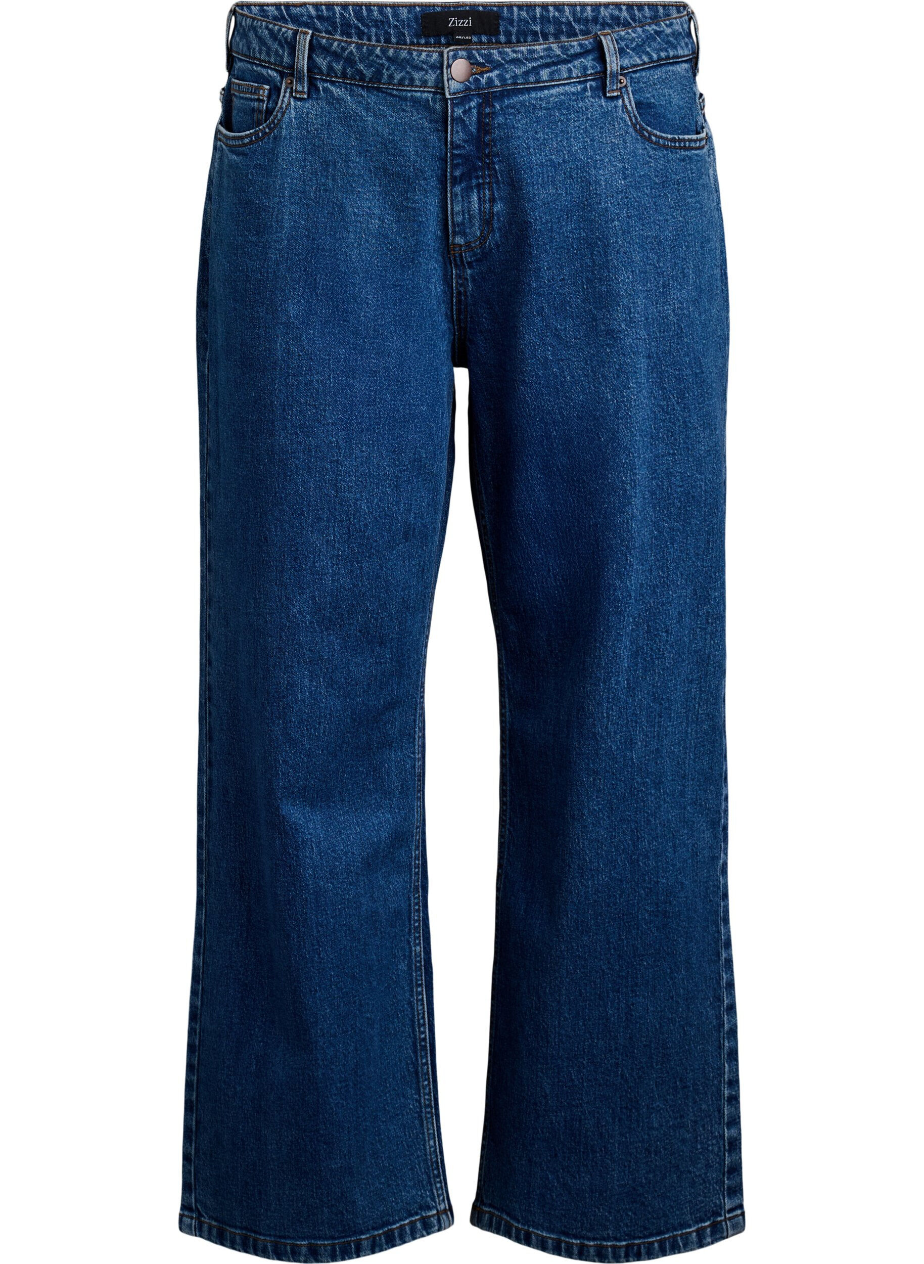 ZizziJeans mit weitem Bein und hohem Bund, Blau, Packshot image number 0