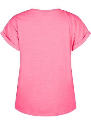 Neonfarbenes T-Shirt aus Baumwolle, Neon pink, Packshot image number 1