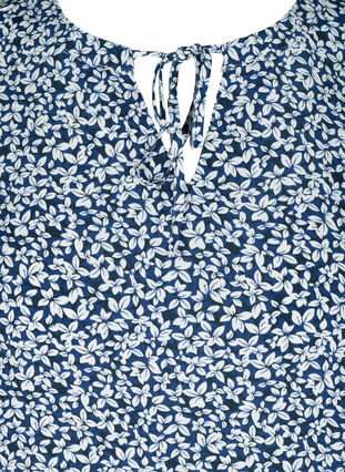 Kurzarm Viskosekleid mit Print, Petit Blue Flower, Packshot image number 2