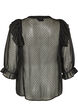 Transparente Hemdbluse mit Punkten und R&uuml;schendetails, Schwarz, Packshot image number 1