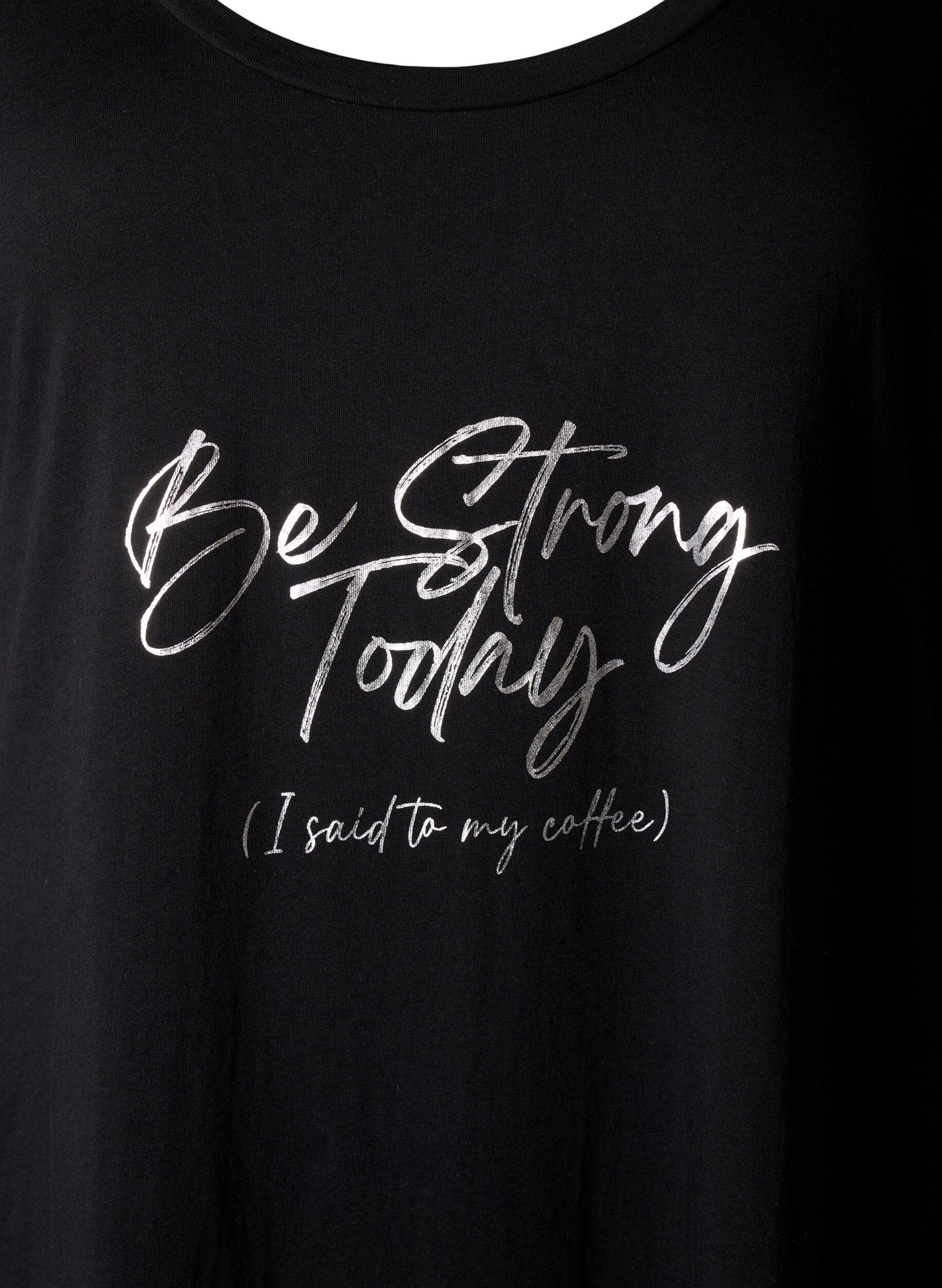 ZizziKurz&auml;rmeliges Nachthemd aus Bio-Baumwolle, Schwarz, Packshot image number 2