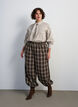 Karierte Ballonhose mit hoher Taille, Gr&uuml;n, Model image number 0