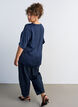Bluse aus Satin mit ellenbogenlangen &Auml;rmeln, Blau, Model image number 2