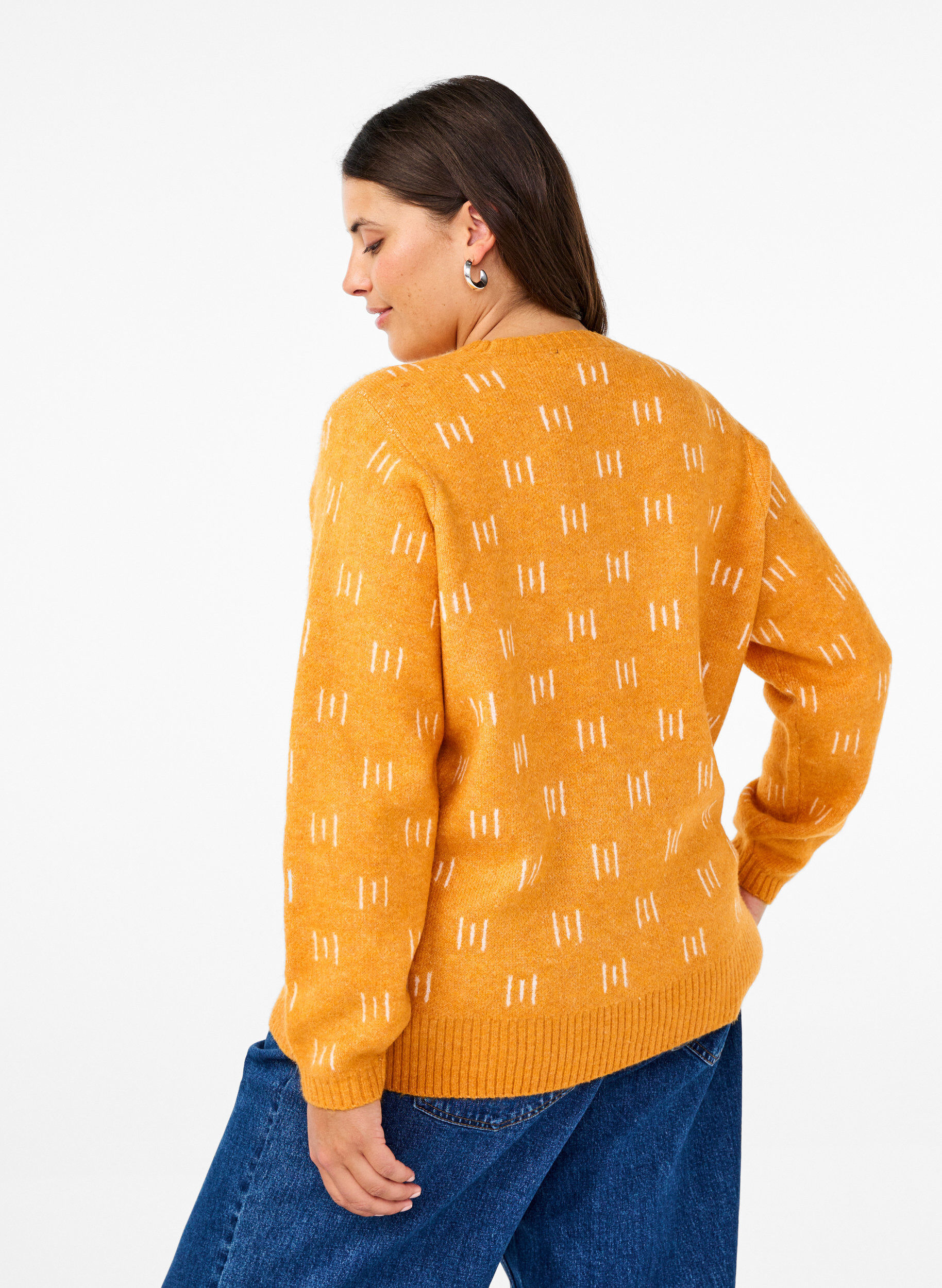 ZizziGemusterter Pullover, Yam Birch Comb, Model image number 1