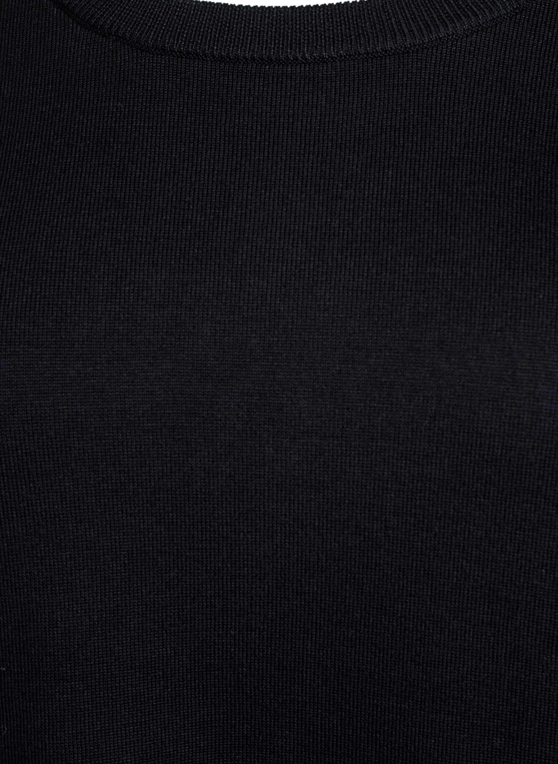 ZizziStrickbluse mit kurzen &Auml;rmeln und kleinen Schleifen, Schwarz, Packshot image number 2