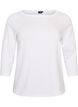 Basic-T-Shirt mit U-Boot-Ausschnitt und 3/4-&Auml;rmeln, Wei&szlig;, Packshot image number 0