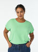 Kurz&auml;rmliges T-Shirt aus einer Baumwollmischung, Gr&uuml;n, Model image number 0