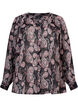 Hemdbluse mit V-Ausschnitt und Print, Black/Beige Paisley, Packshot image number 0