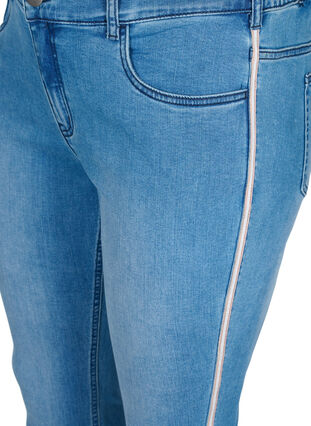 Cropped Sanna Jeans mit Streifen an der Seite, Light blue denim, Packshot image number 2