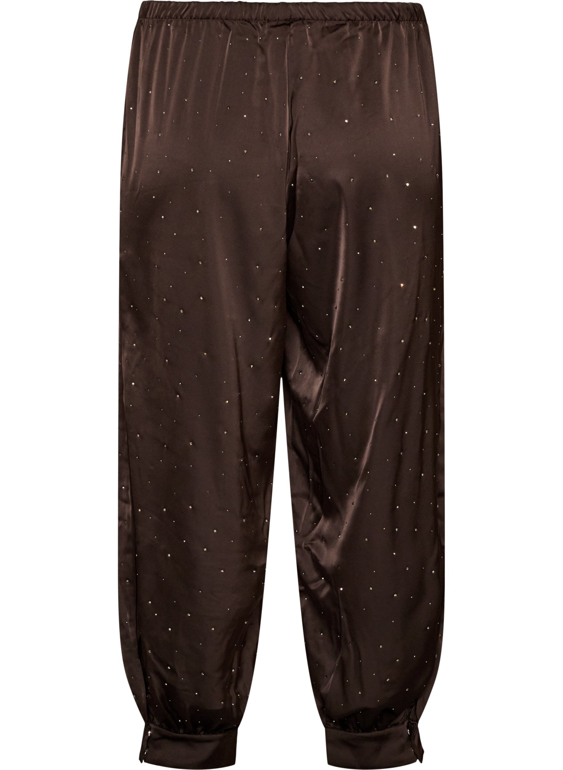 ZizziBallonhose aus Satin mit Strasssteinen, Braun, Packshot image number 1