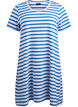 Gestreiftes Jerseykleid mit kurzen Ärmeln, Blau, Packshot image number 0