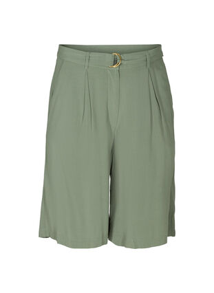 Lange Shorts aus Viskose, Agave Green, Packshot image number 0