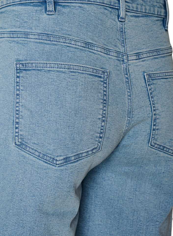 Locker sitzende Jeansshorts mit hoher Taille, Blau, Packshot image number 3