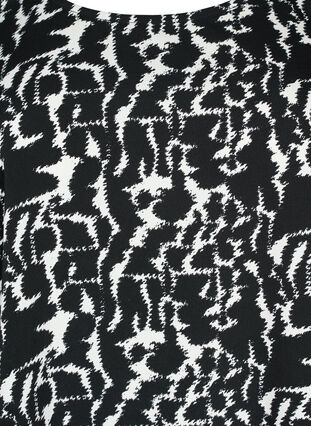 FLASH - Bluse mit kurzen Ärmeln und Print, Black White AOP, Packshot image number 2