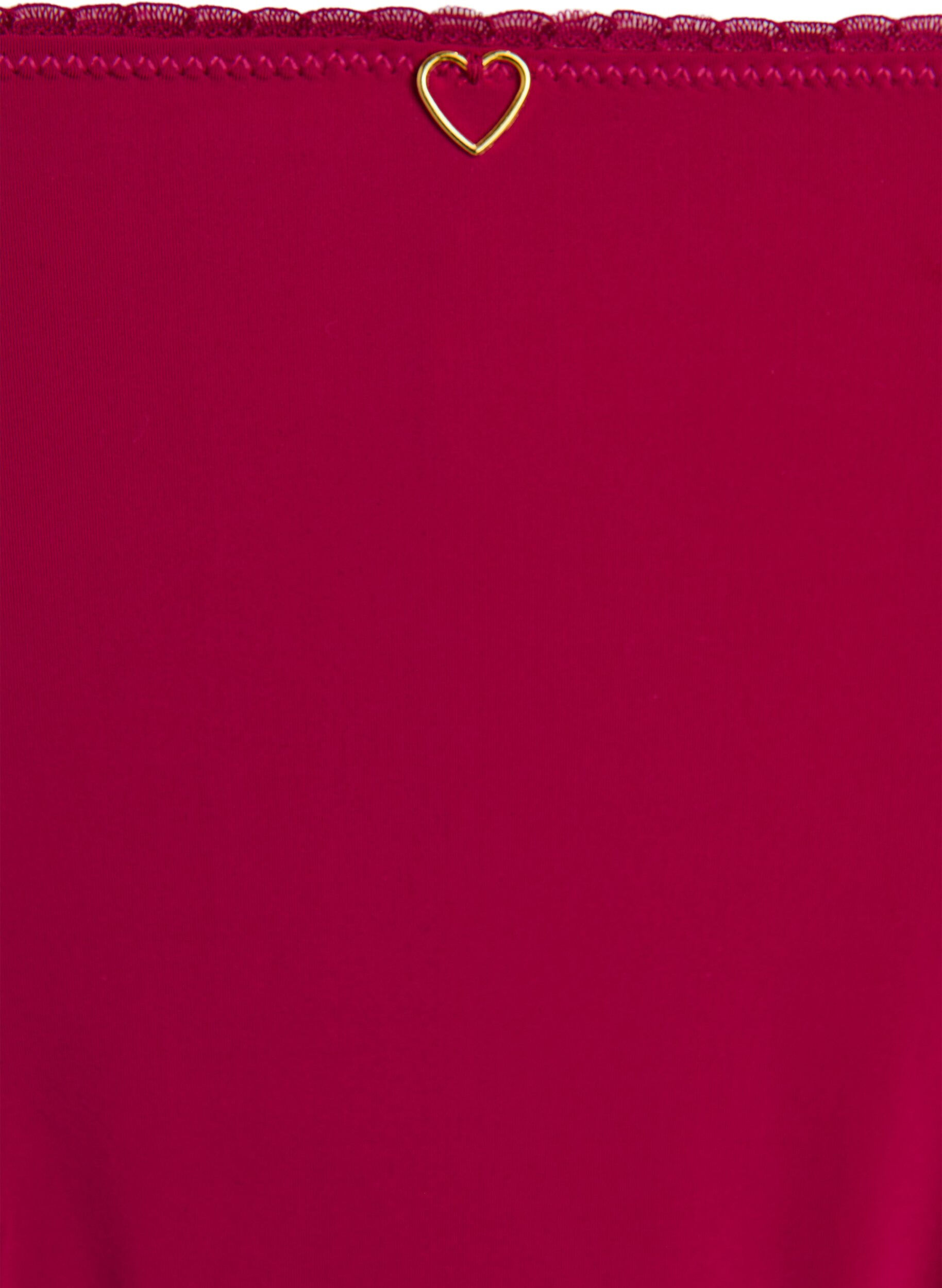 ZizziBrasilianischer Slip aus Mikrofaser mit Spitzensaum, Boysenberry, Packshot image number 2