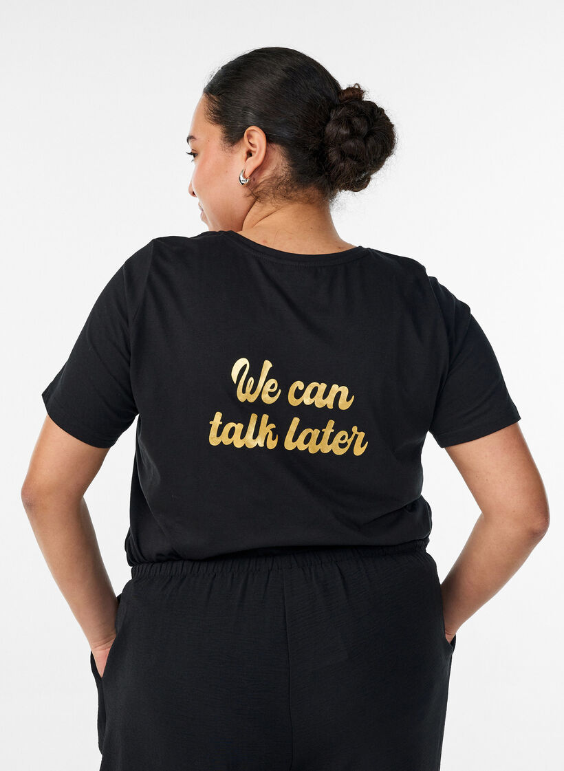 T-Shirt mit Print, Schwarz, Model image number 2