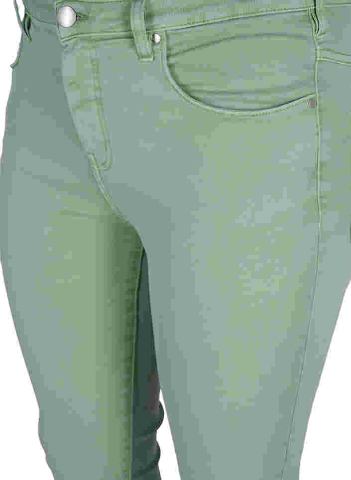 Super Slim Amy Jeans mit hoher Taille, Frosty Green, Packshot image number 2
