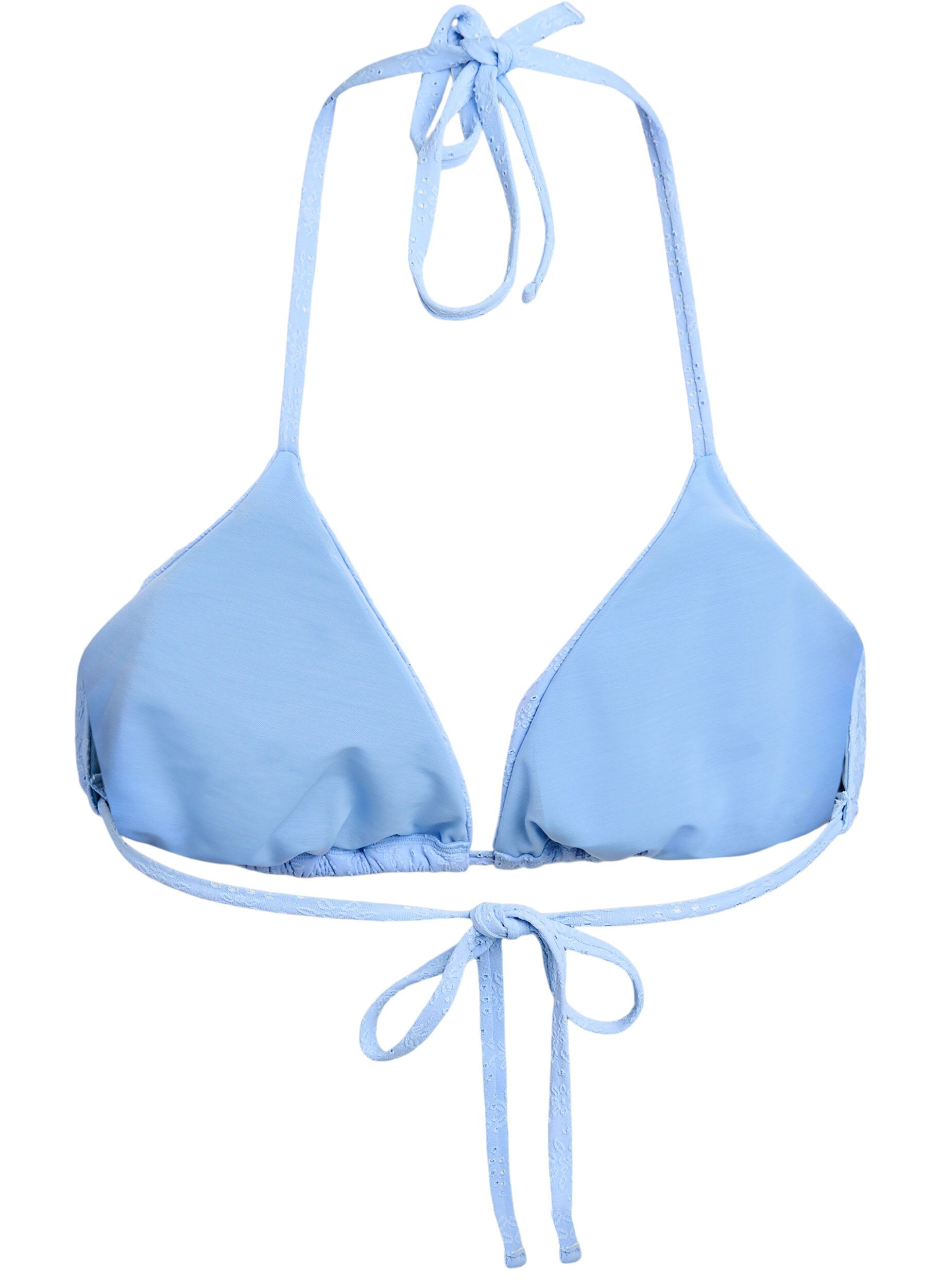 ZizziTriangel-Bikinioberteil mit Strukturmuster, Blau, Packshot image number 1