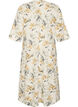 Midikleid aus Leinen und Viskose mit 1/2-&Auml;rmeln, Wei&szlig;, Packshot image number 1