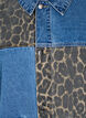 Jeanshemd mit Leopardenmuster-Details, Blau, Packshot image number 4