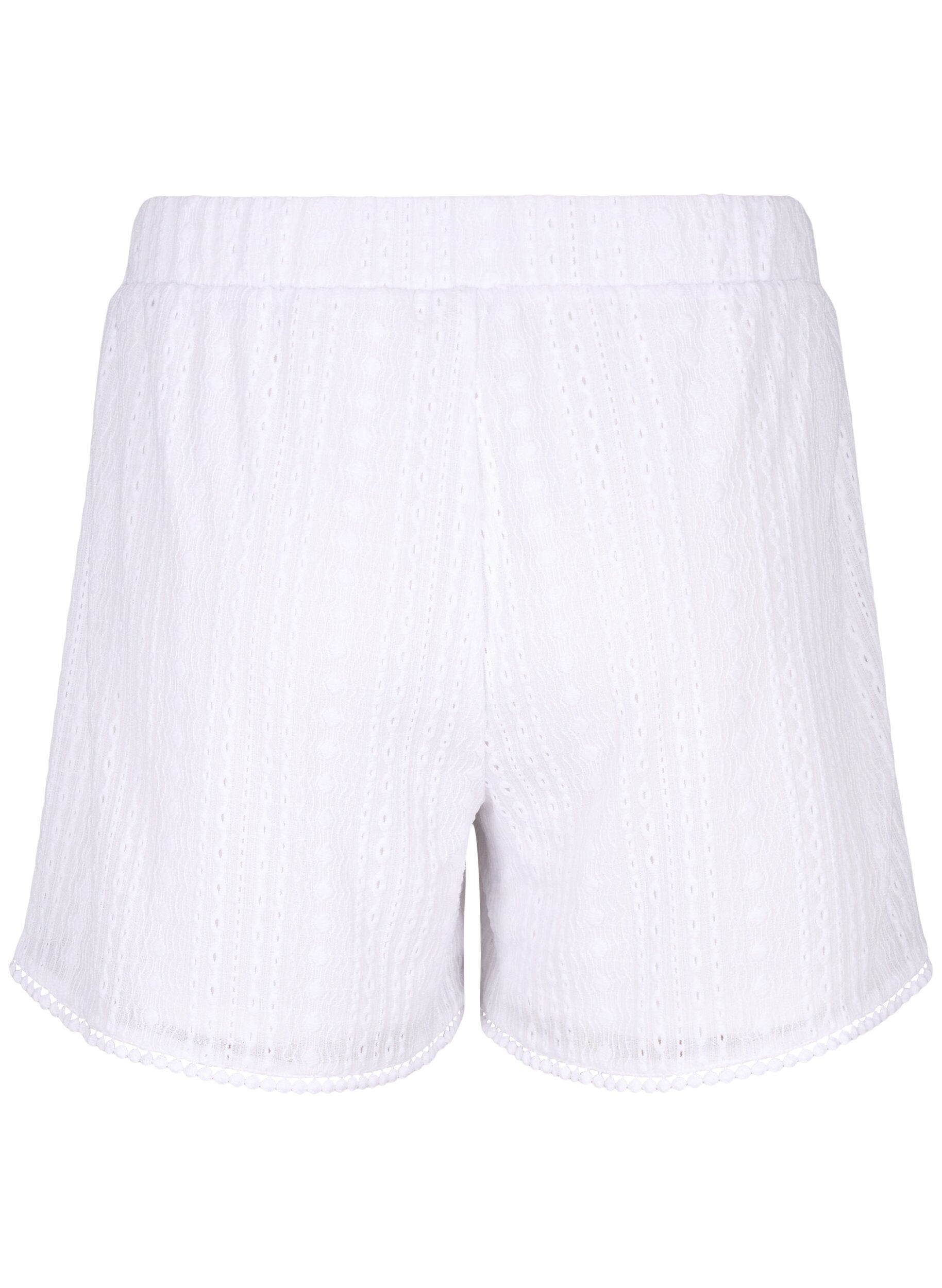 ZizziKurze Hosen mit Strukturmuster, Bright White, Packshot image number 1