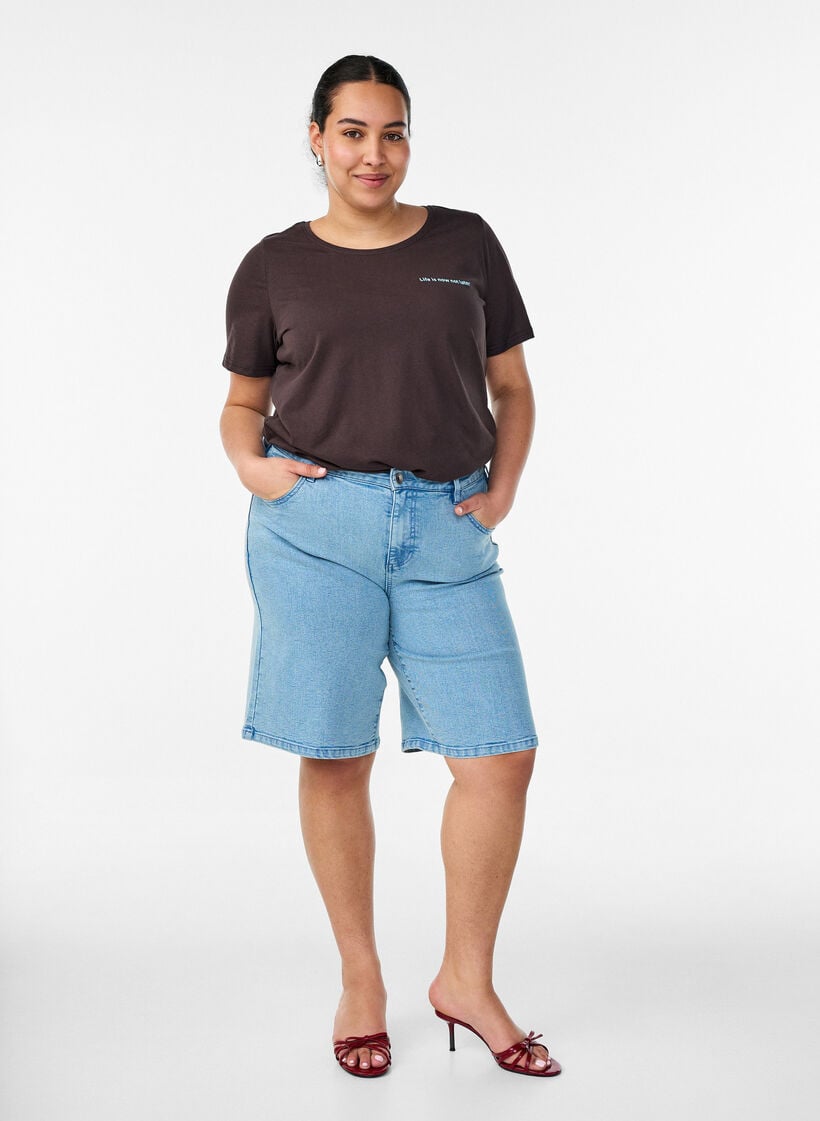 T-Shirt mit Print, Braun, Model image number 1