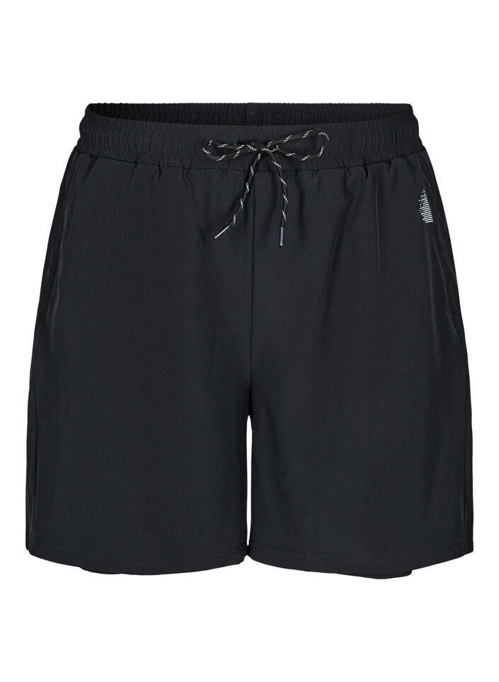 Trainingshorts mit Innenhose, Schwarz, Packshot image number 0