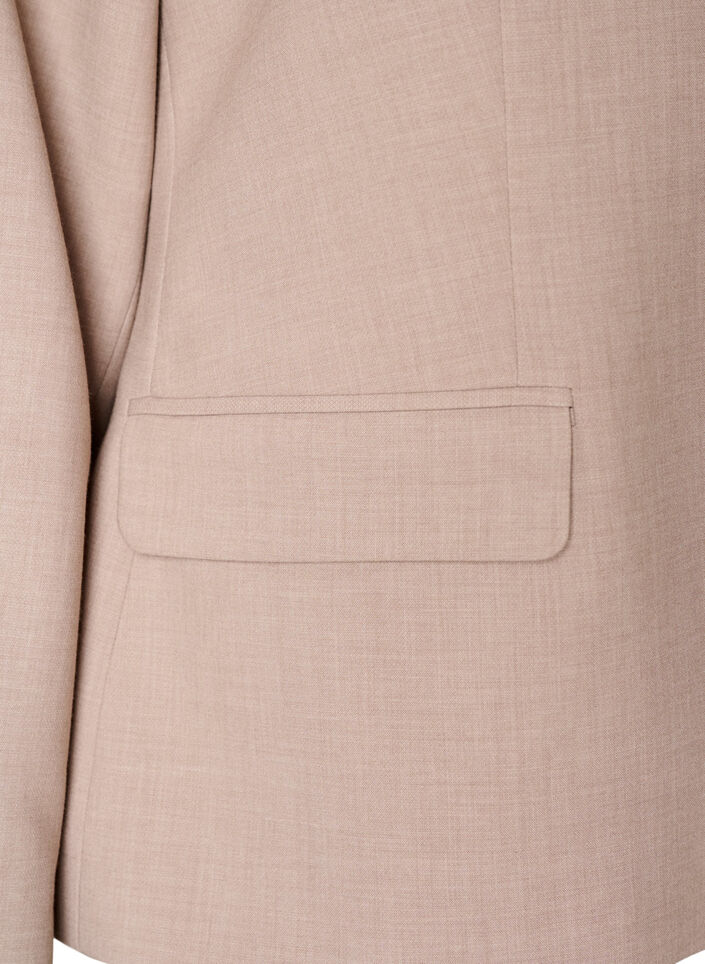 Klassischer Blazer mit Ein-Knopf-Verschluss und Taschen, Beige, Packshot