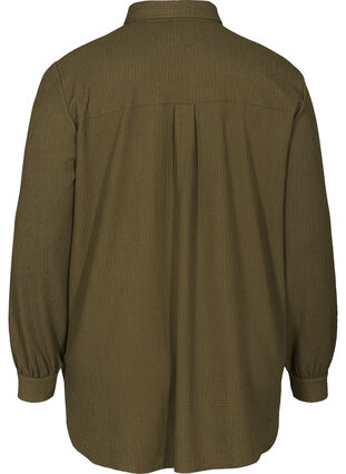 Strukturiertes Hemd mit Brusttaschen, Dark Green ASS, Packshot image number 1