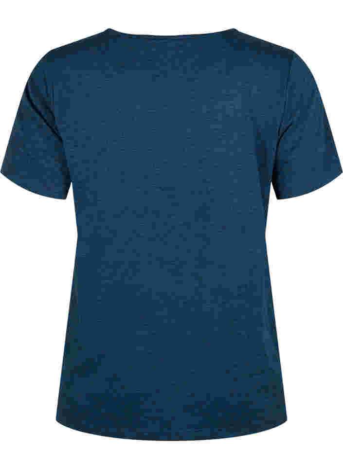 Melange Trainings-T-Shirt mit Rundhalsausschnitt, Night Sky Mel., Packshot image number 1