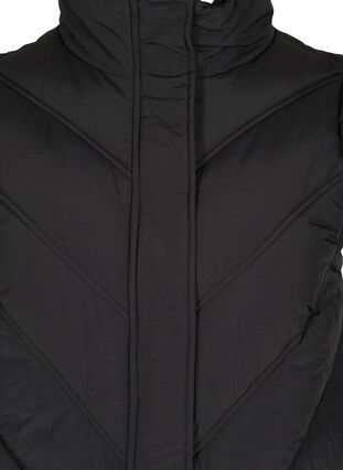 Lange Weste mit hochgeschlossenem Hals und Taschen, Black, Packshot image number 2