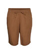 Lockere Shorts aus Baumwollmusselin mit hoher Taille, Braun, Packshot image number 0