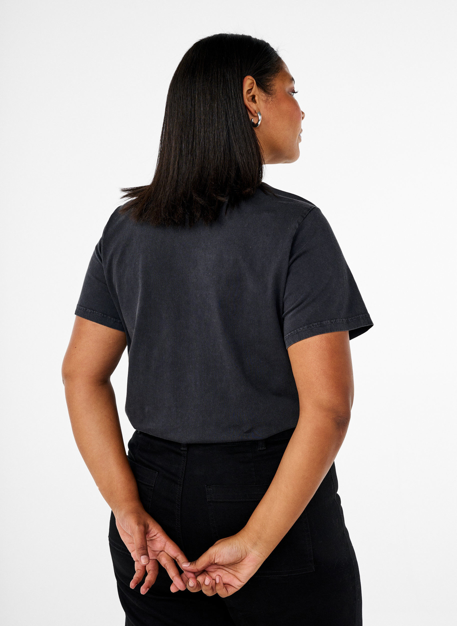 ZizziT-Shirt aus Bio-Baumwolle mit Grafikprint, Grau, Model image number 2