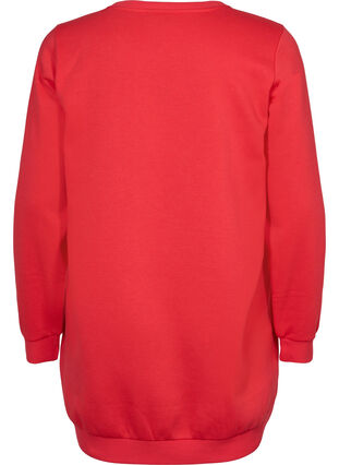 Langes Sweatshirt mit Textdruck, Hisbiscus, Packshot image number 1