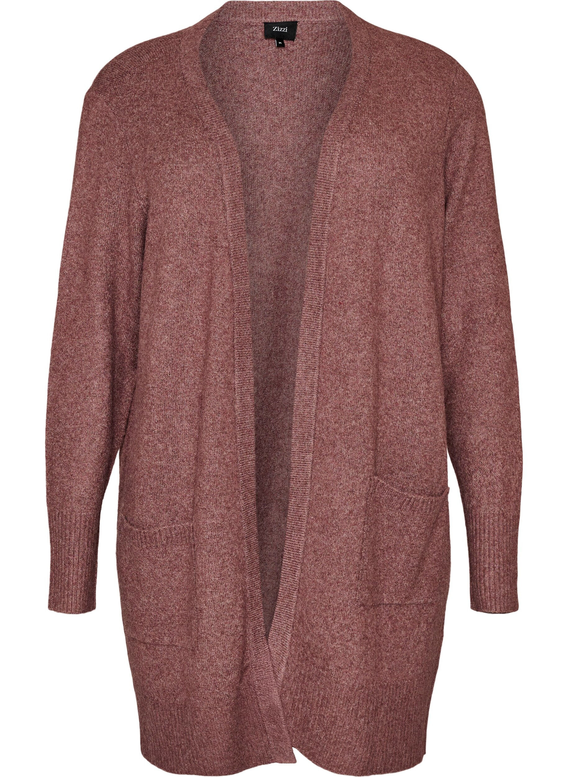 Strickjacke mit Rippenstrick und Taschen