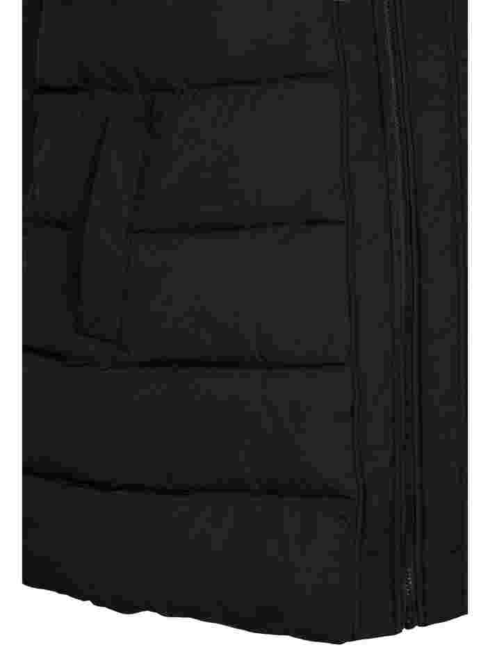 Lange Weste mit Kapuze und Reißverschluss, Black, Packshot image number 3