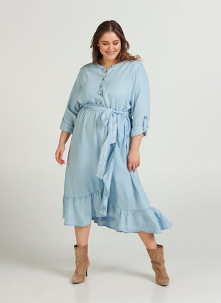 Kleid, Light blue denim, Model image number 2