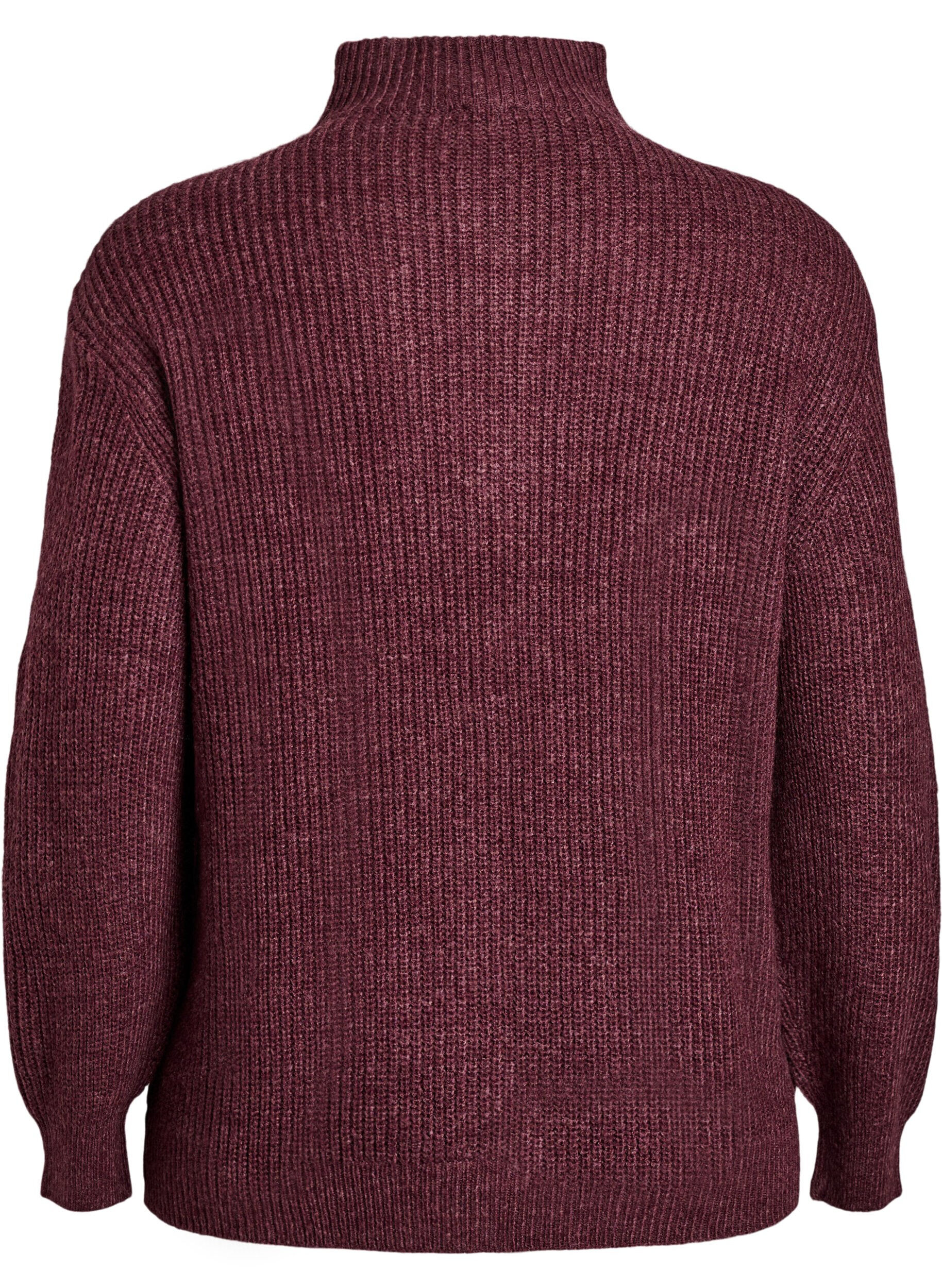 ZizziFLASH &ndash; Strickpullover mit hohem Kragen und Rei&szlig;verschluss, Rot, Packshot image number 1