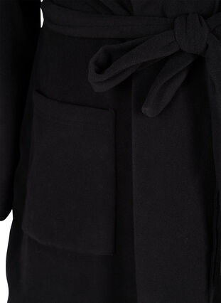 Morgenmantel mit Kapuze und Taschen, Black, Packshot image number 3