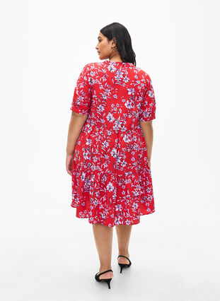 FLASH – A-Linien-Kleid mit Print, Poinsettia Flower, Model image number 1