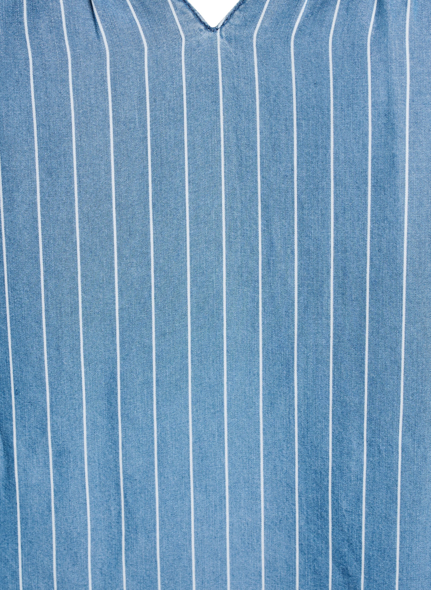 ZizziStreifebluse aus Denim mit langen &Auml;rmeln, Blau, Packshot image number 2