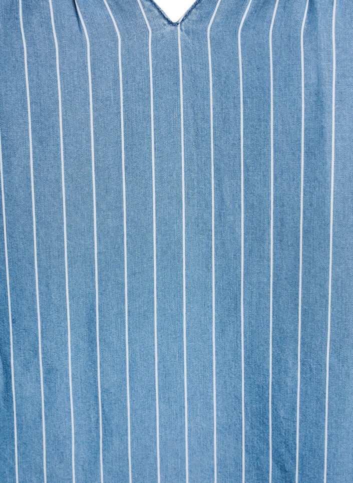 Streifebluse aus Denim mit langen Ärmeln, Blau, Packshot image number 2