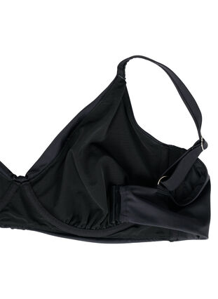Bikini-Oberteil mit Bügel und Faltendetail, Black, Packshot image number 3