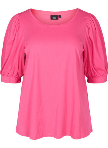 Bluse aus Baumwolle, Fandango Pink, Packshot image number 0