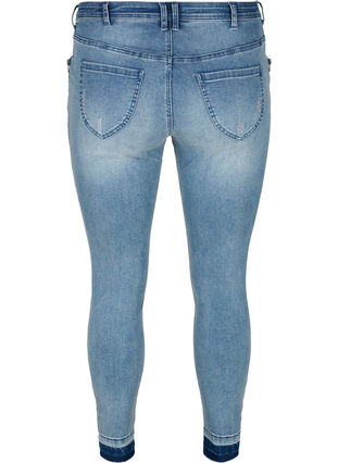 Super Slim Amy Jeans mit Schlitz, Blue denim, Packshot image number 1